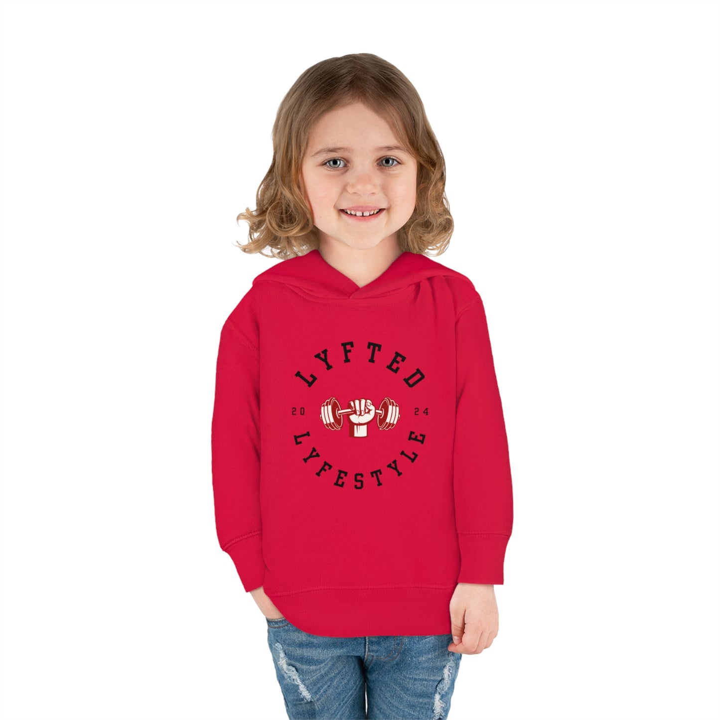 LYFTED LYFESTYLE LOGO RED AND BLACK Toddler Pullover Fleece Hoodie