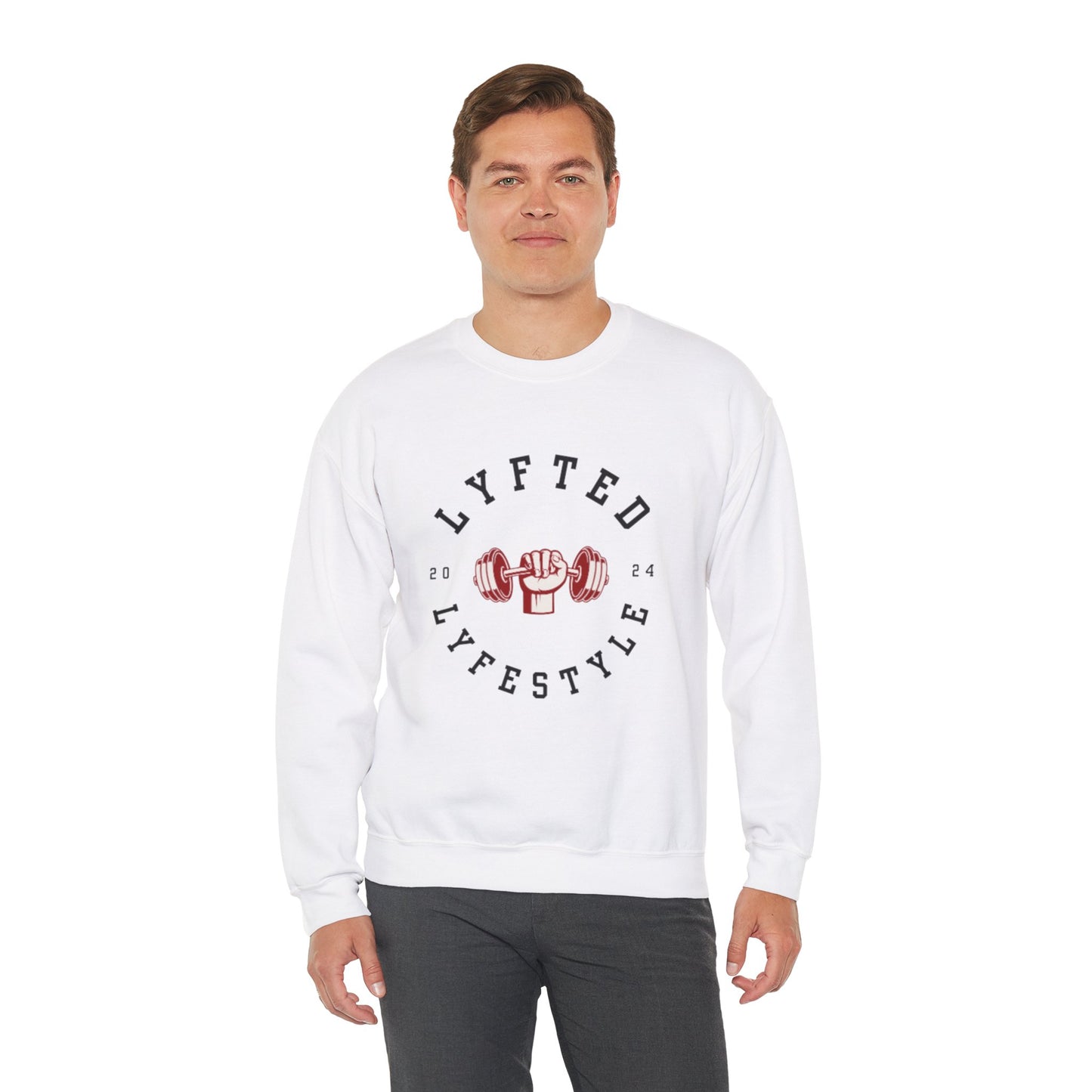 LYFTED LYFESTYLE LOGO WHITE Unisex Heavy Blend™ Crewneck Sweatshirt