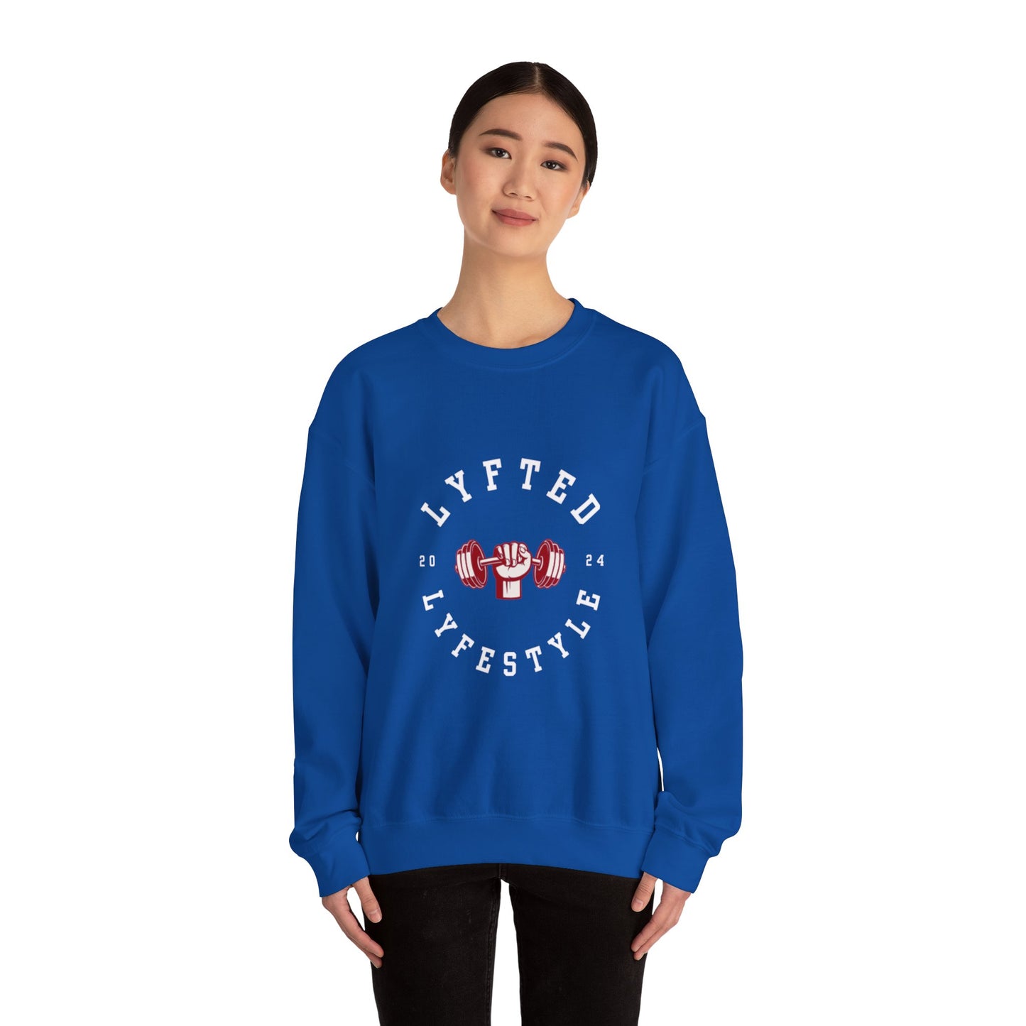 LYFTED LYFESTYLE LOGO WHITE Unisex Heavy Blend™ Crewneck Sweatshirt