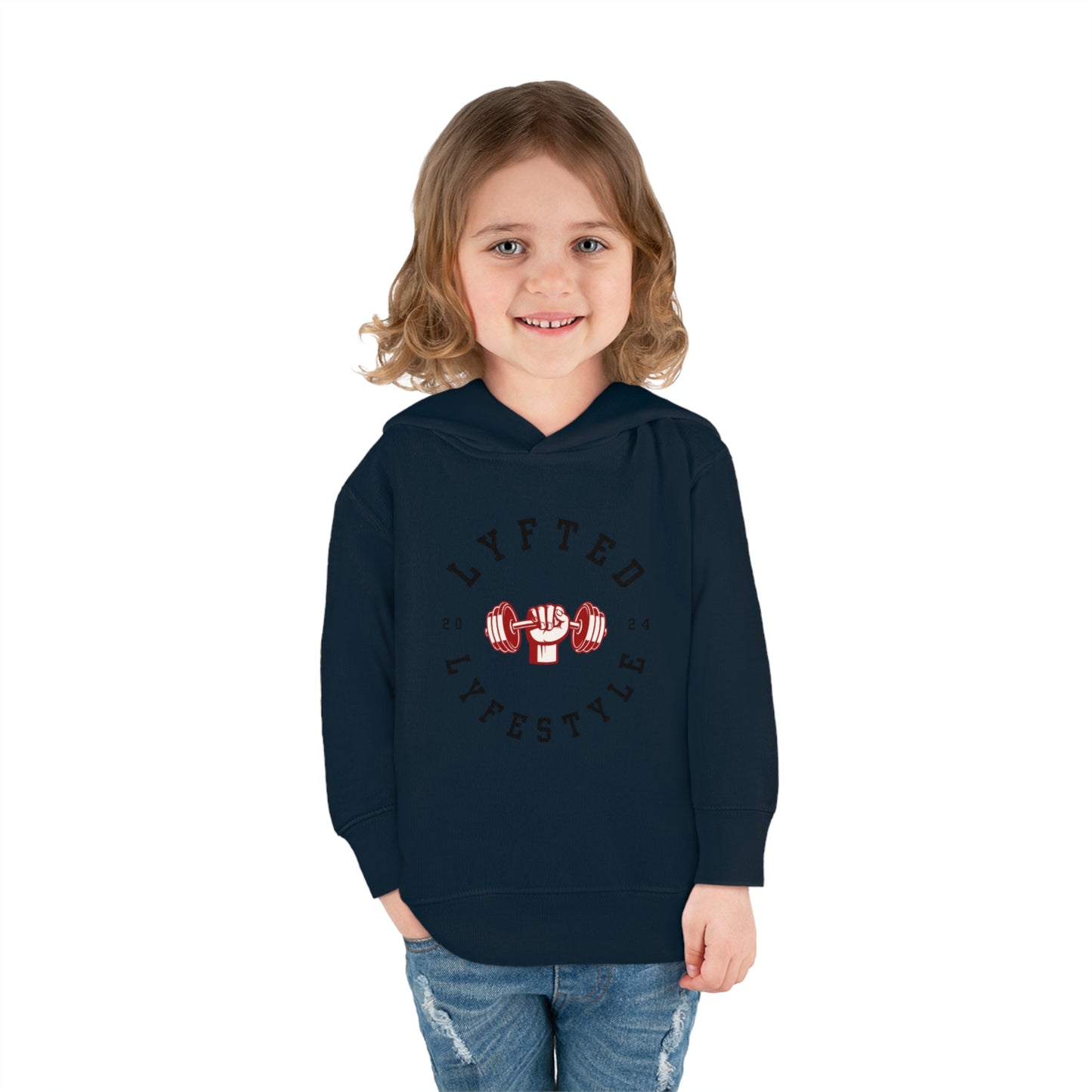 LYFTED LYFESTYLE LOGO RED AND BLACK Toddler Pullover Fleece Hoodie