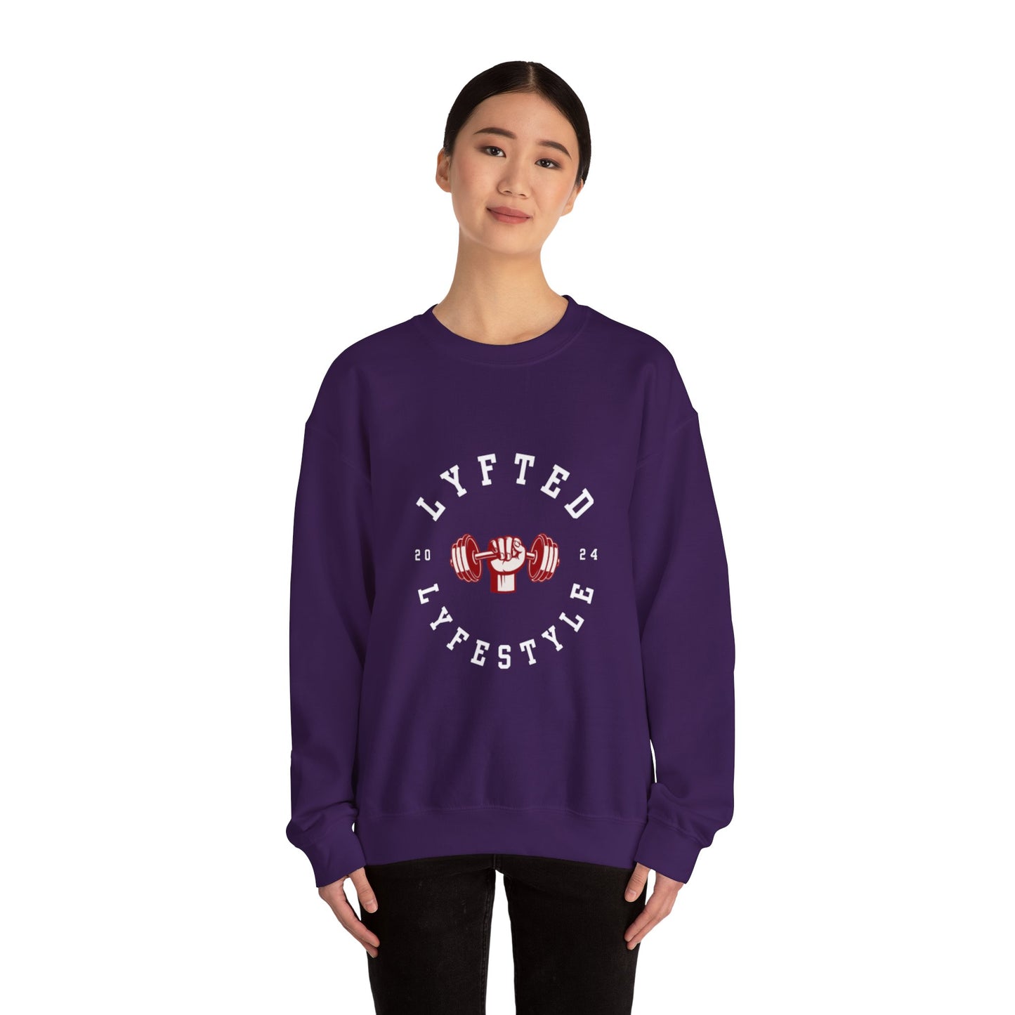 LYFTED LYFESTYLE LOGO WHITE Unisex Heavy Blend™ Crewneck Sweatshirt