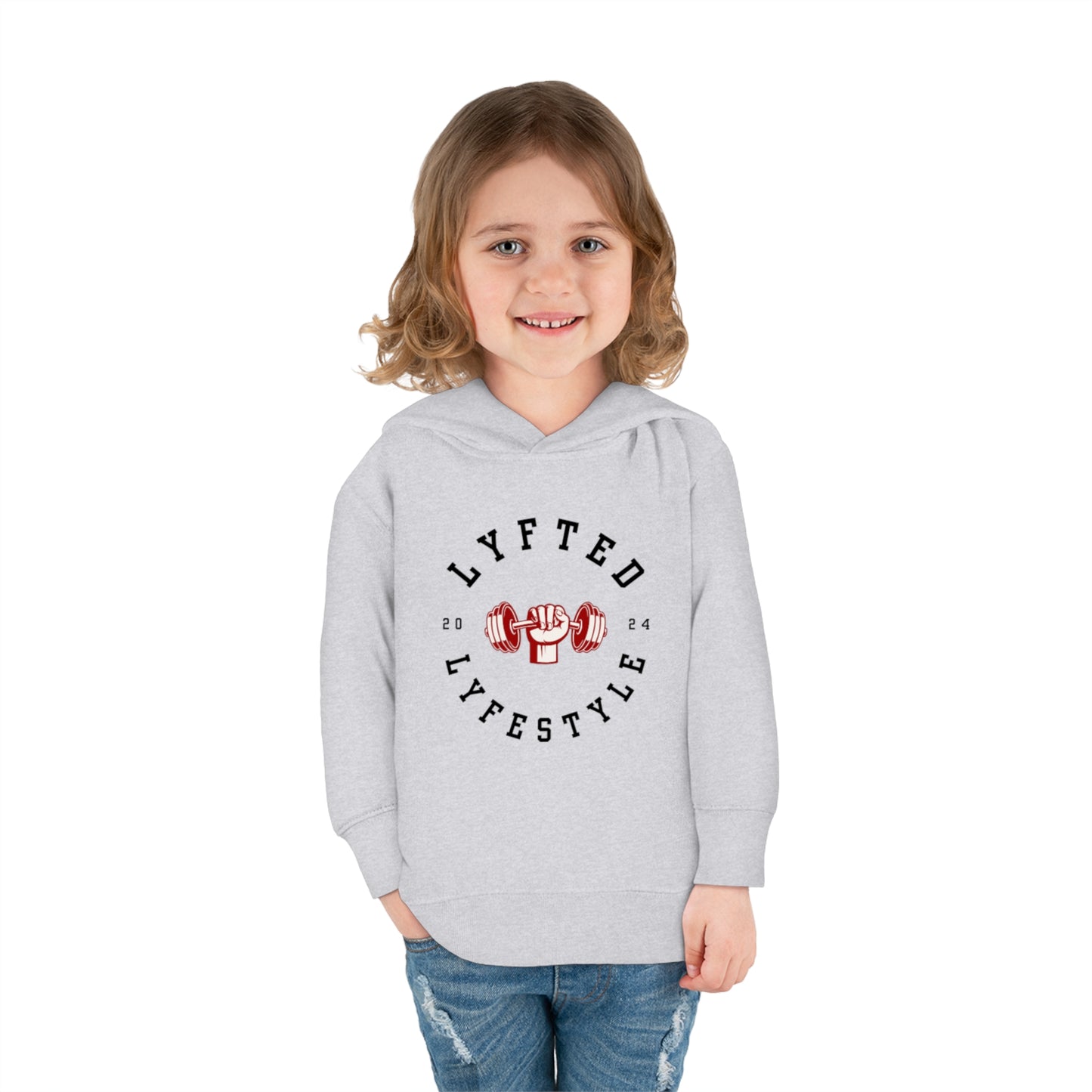 LYFTED LYFESTYLE LOGO RED AND BLACK Toddler Pullover Fleece Hoodie