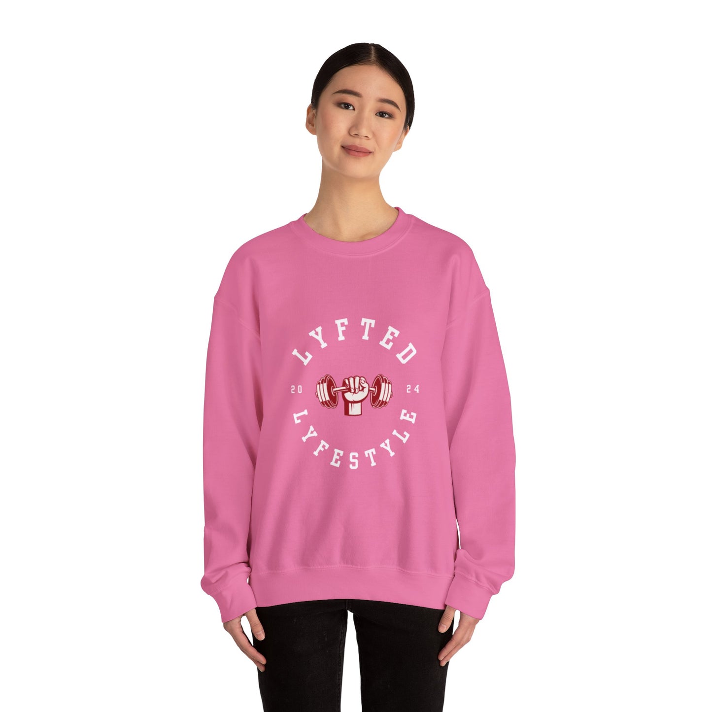 LYFTED LYFESTYLE LOGO WHITE Unisex Heavy Blend™ Crewneck Sweatshirt