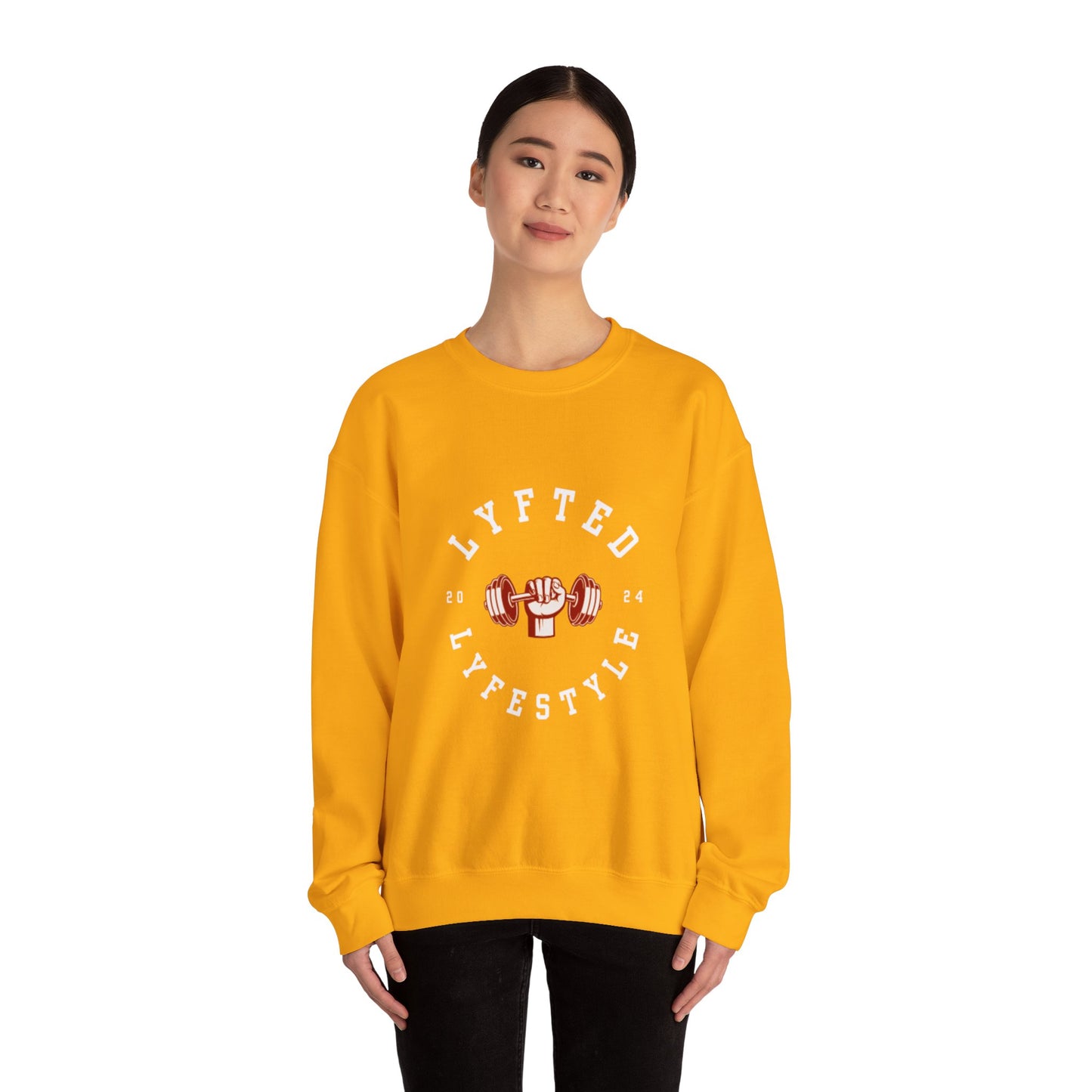 LYFTED LYFESTYLE LOGO WHITE Unisex Heavy Blend™ Crewneck Sweatshirt