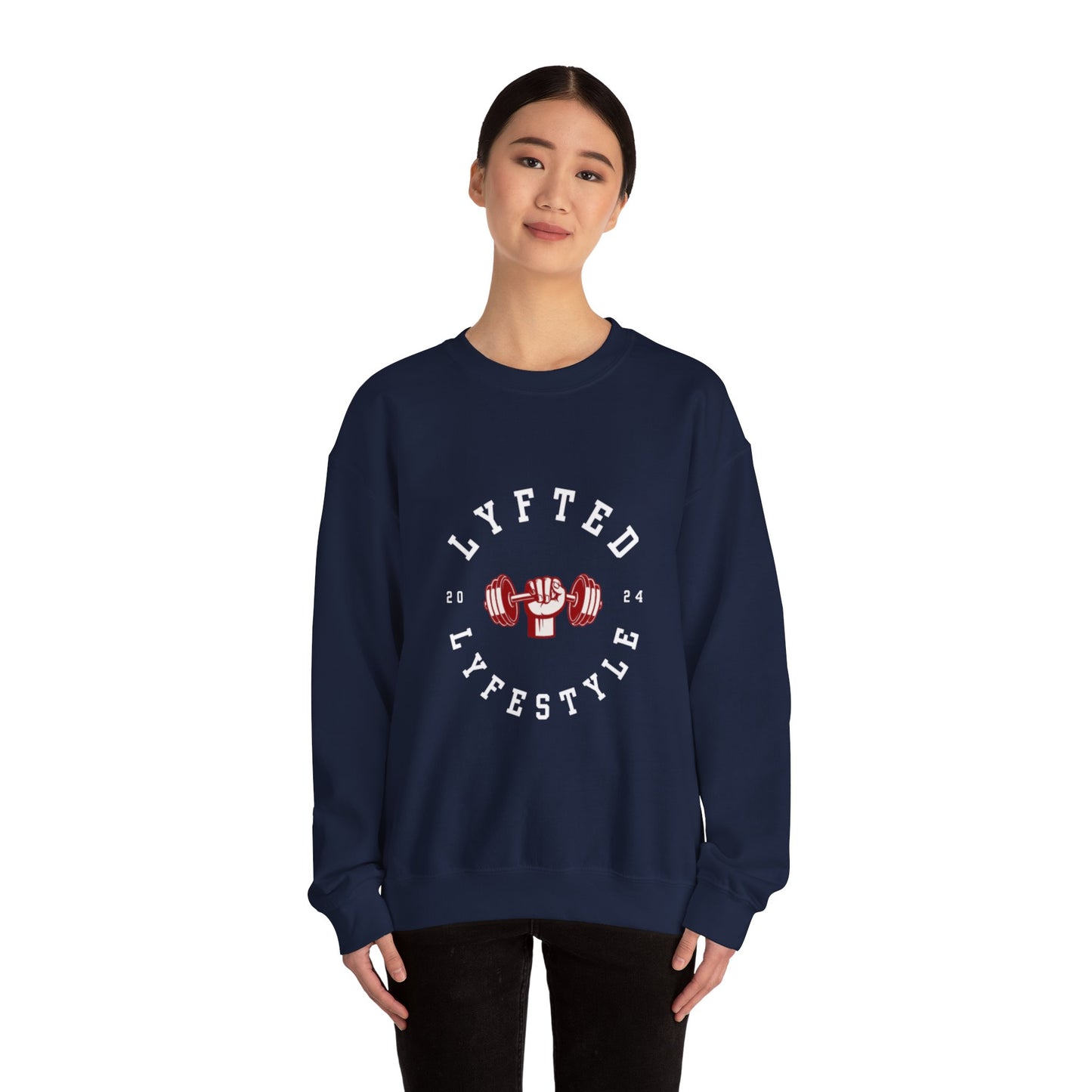 LYFTED LYFESTYLE LOGO WHITE Unisex Heavy Blend™ Crewneck Sweatshirt