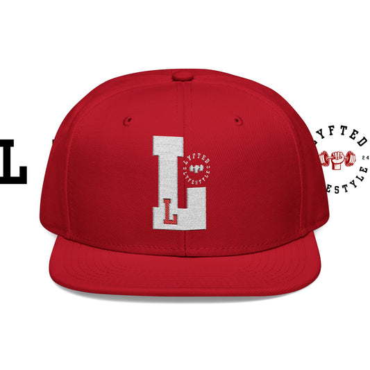 Snapback Hat - Red Letterman Style LYFTED LYFESTYLE Embroidered Cap