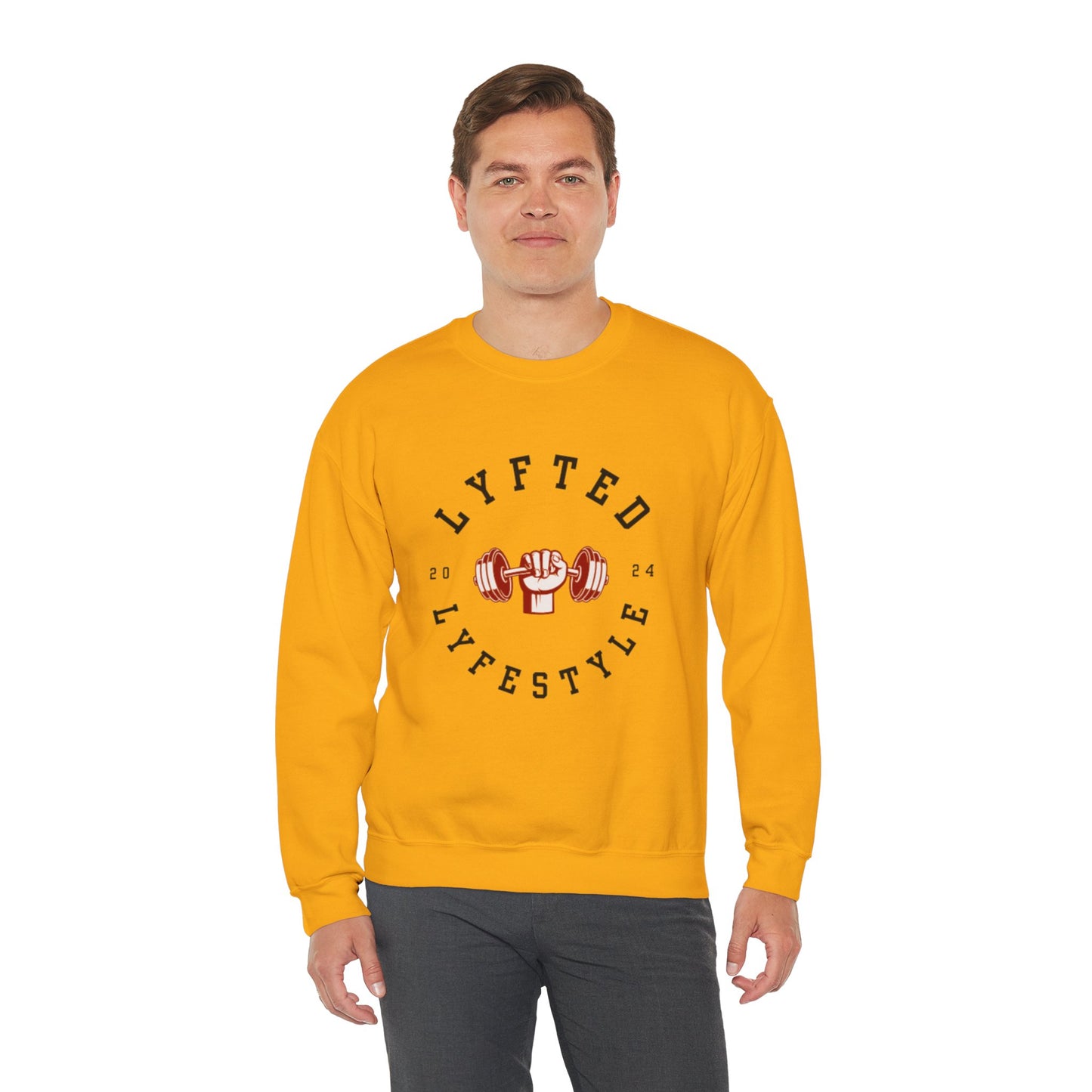 LYFTED LYFESTYLE LOGO WHITE Unisex Heavy Blend™ Crewneck Sweatshirt