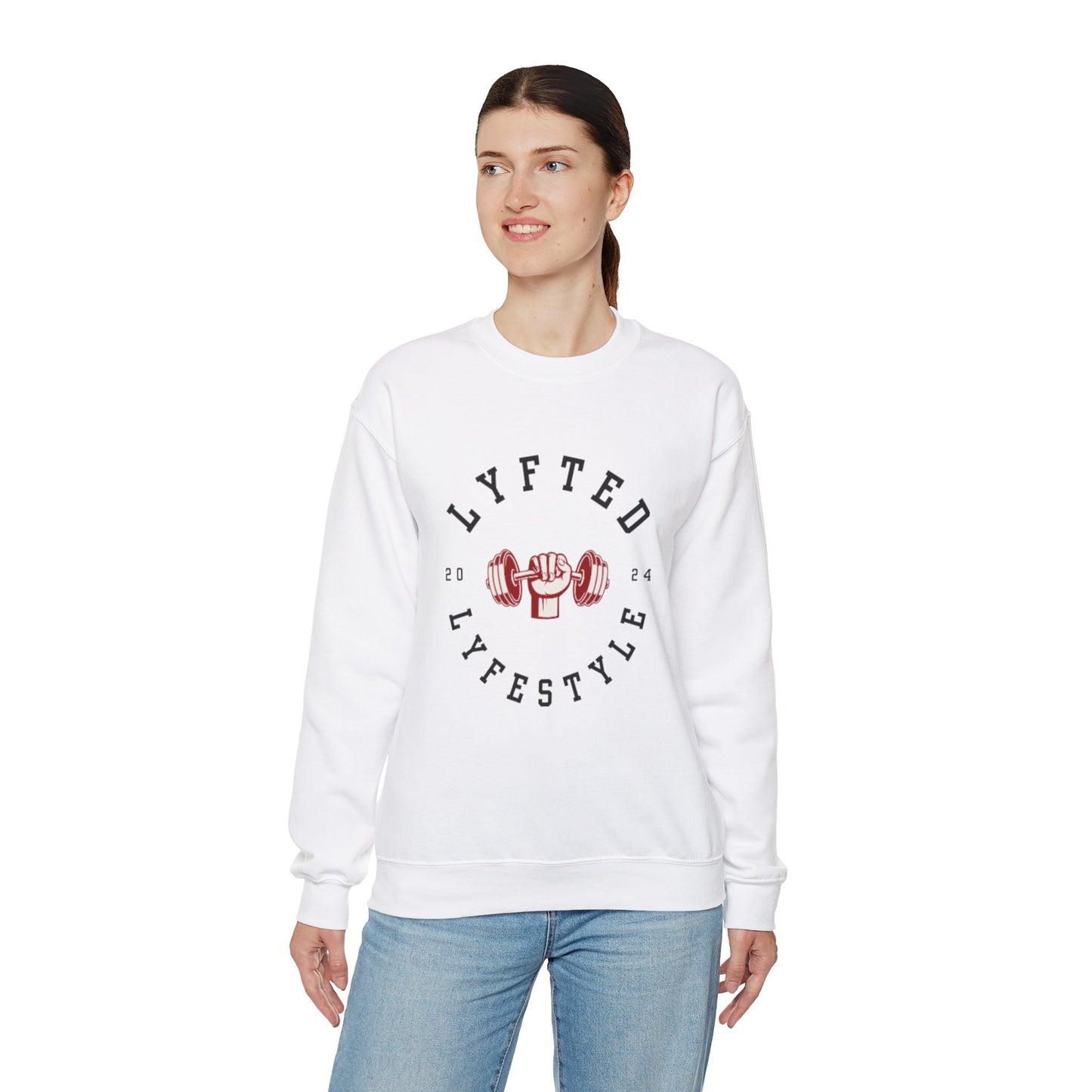 LYFTED LYFESTYLE LOGO WHITE Unisex Heavy Blend™ Crewneck Sweatshirt