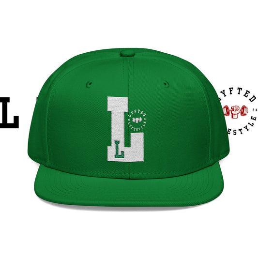 Snapback Hat - Green Letterman LYFTED LYFESTYLE Embroidered Cap