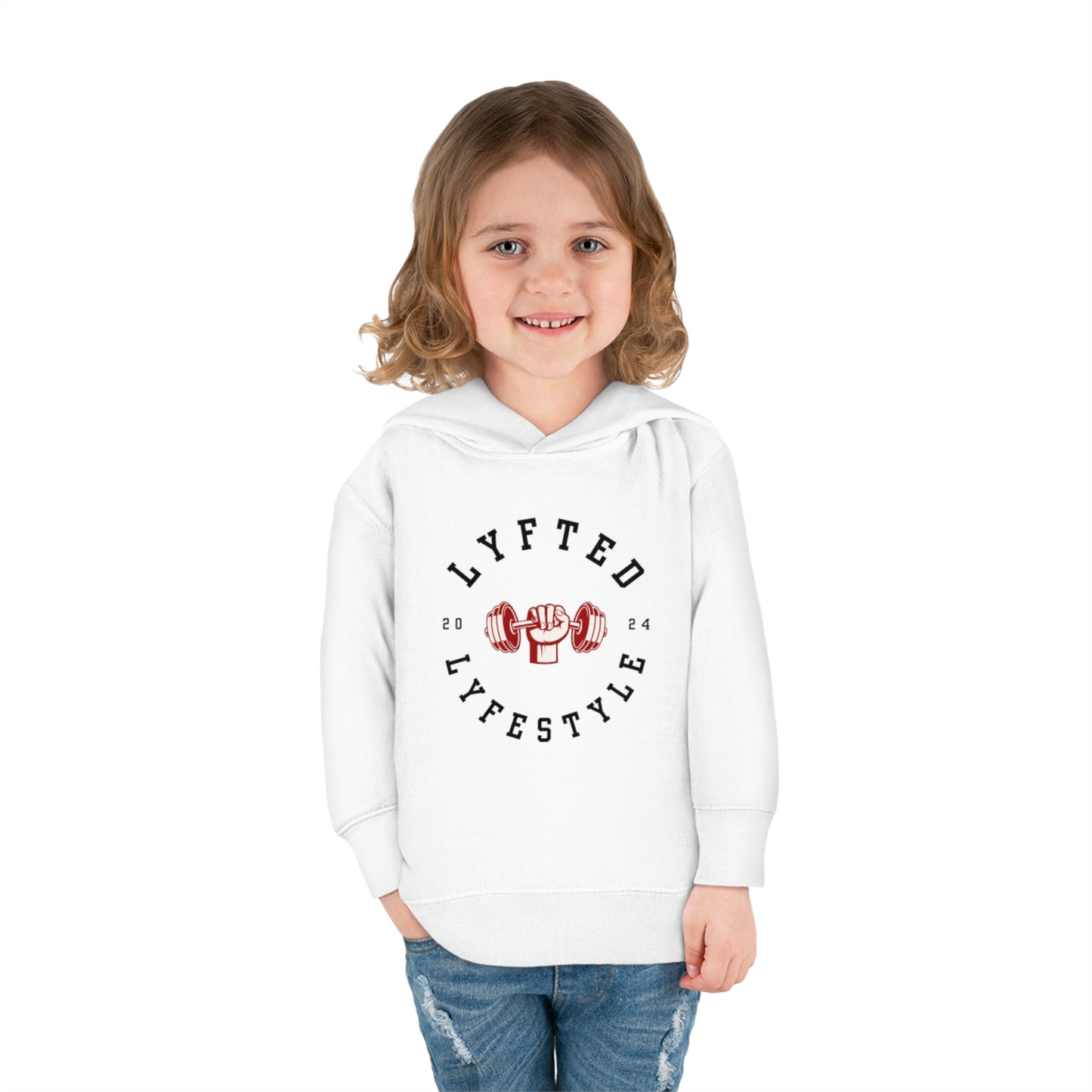 LYFTED LYFESTYLE LOGO RED AND BLACK Toddler Pullover Fleece Hoodie