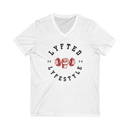 LYFTED LYFESTYLE LOGO Unisex Jersey Short Sleeve V-Neck Tee