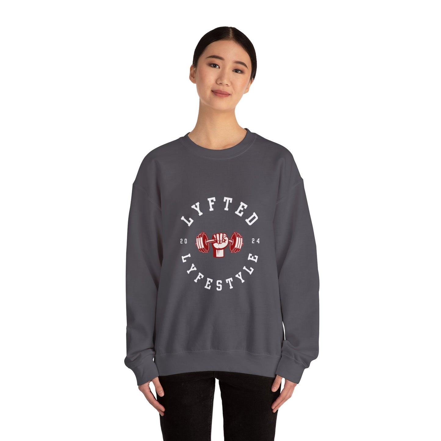 LYFTED LYFESTYLE LOGO WHITE Unisex Heavy Blend™ Crewneck Sweatshirt