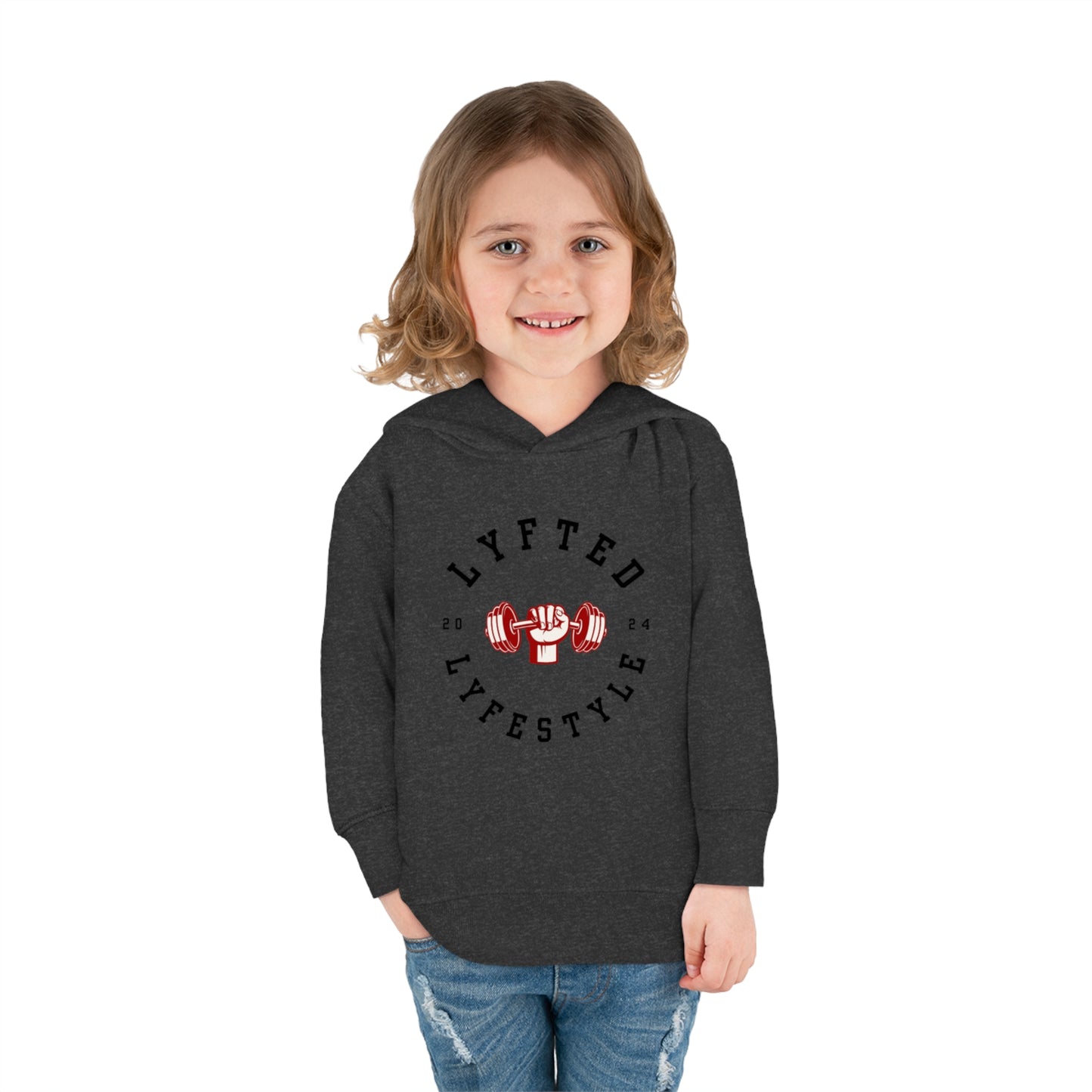 LYFTED LYFESTYLE LOGO RED AND BLACK Toddler Pullover Fleece Hoodie