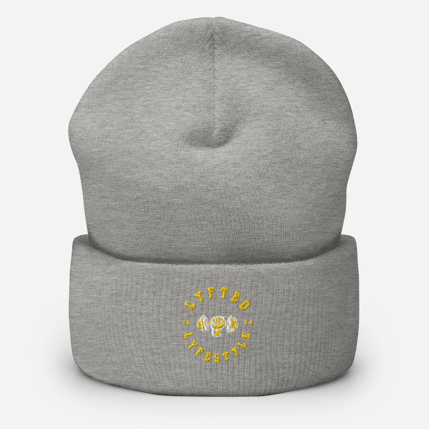 LYFTED LYFESTYLE LOGO GOLD AND WHITE Cuffed Beanie