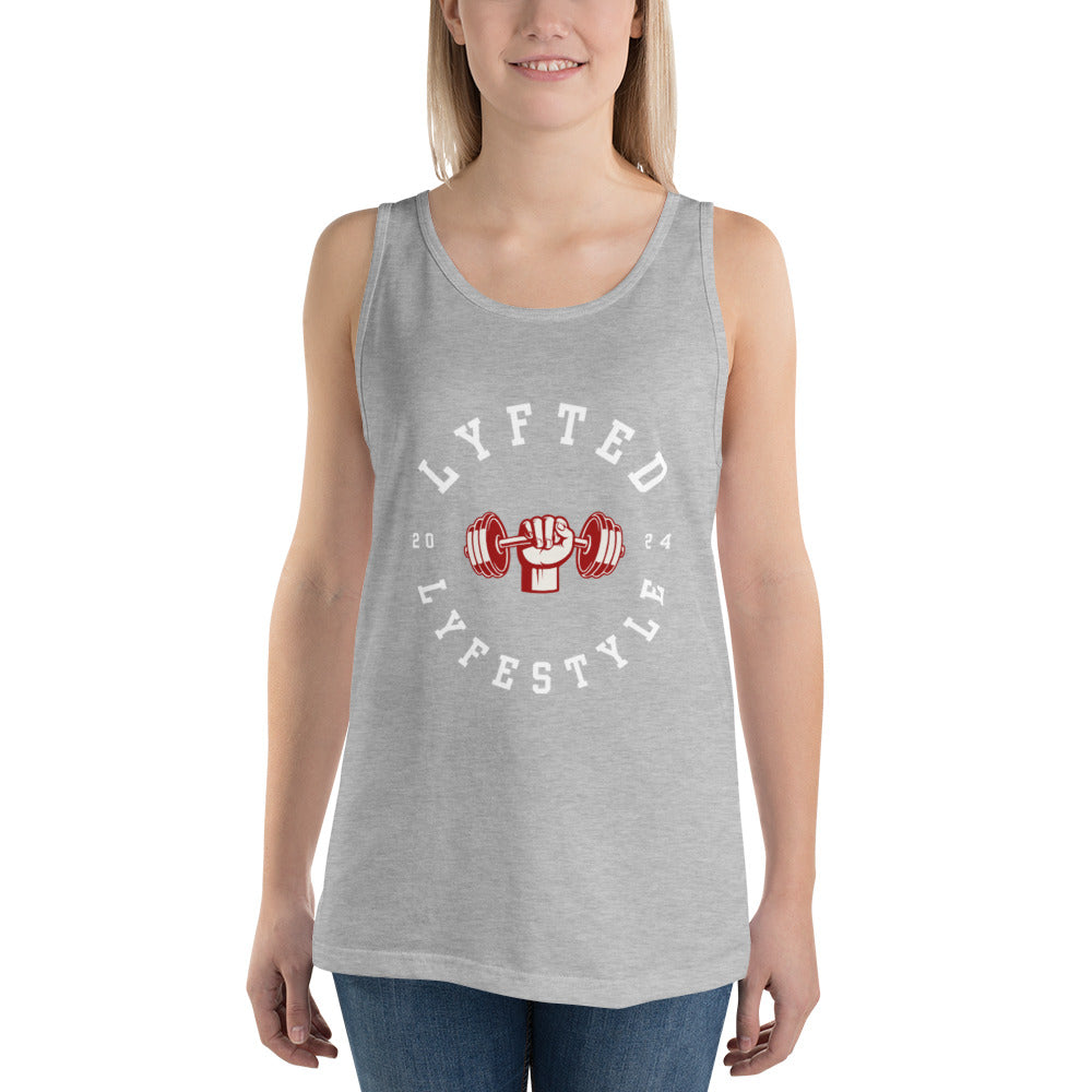 LYFTED LYFESTYLE LOGO RED AND WHITE Men's Tank Top