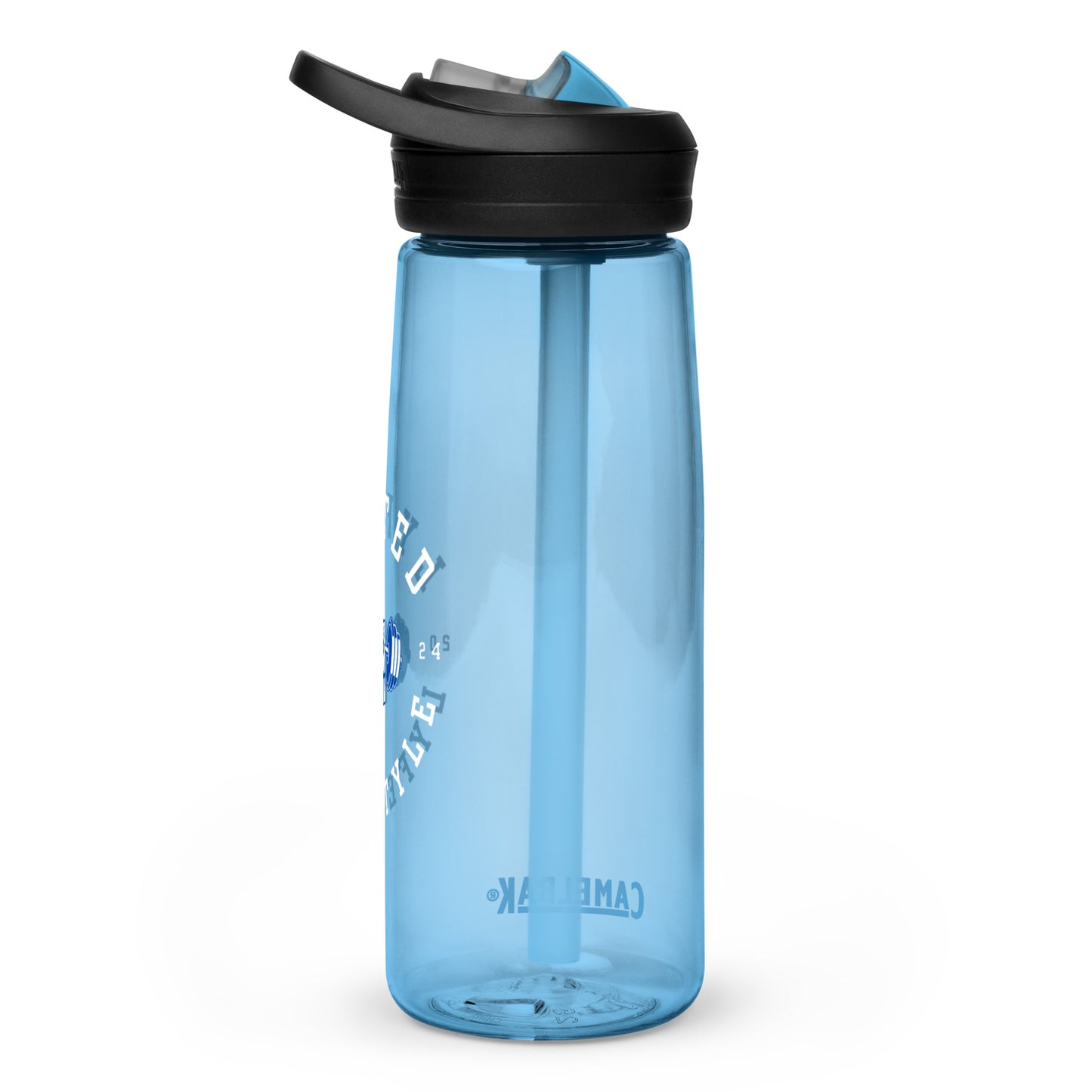 LYFTED LYFESTYLE LOGO BLUE AND WHITE Sports water bottle