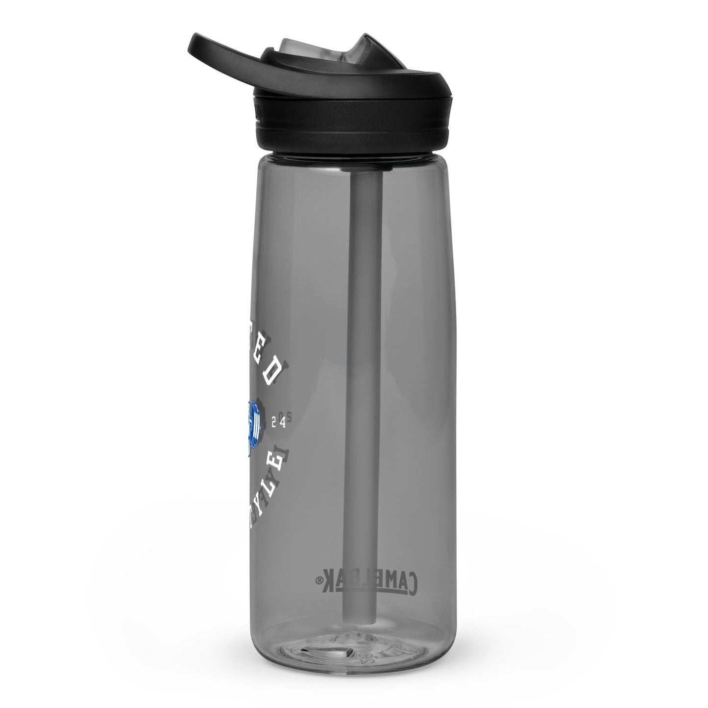 LYFTED LYFESTYLE LOGO BLUE AND WHITE Sports water bottle