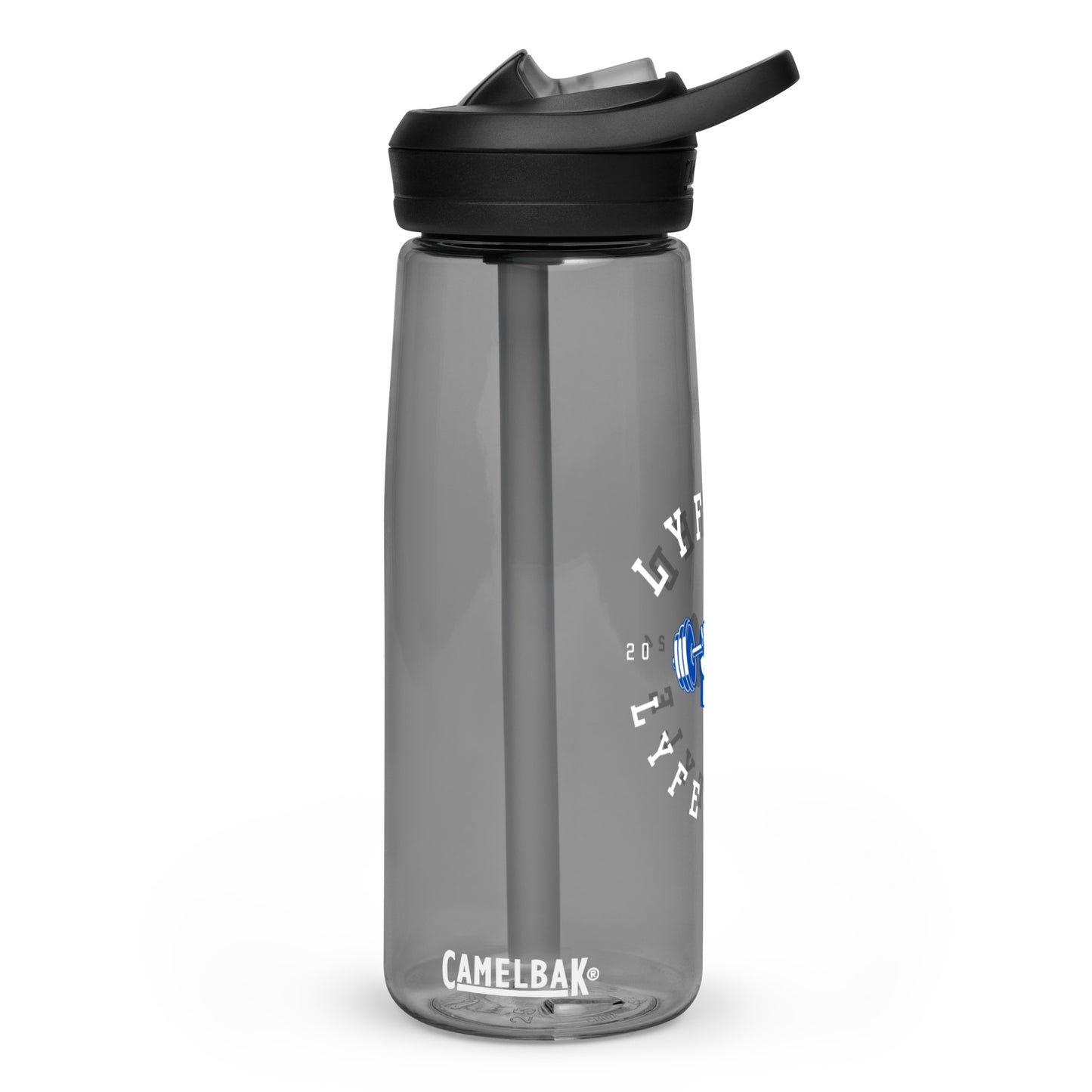 LYFTED LYFESTYLE LOGO BLUE AND WHITE Sports water bottle