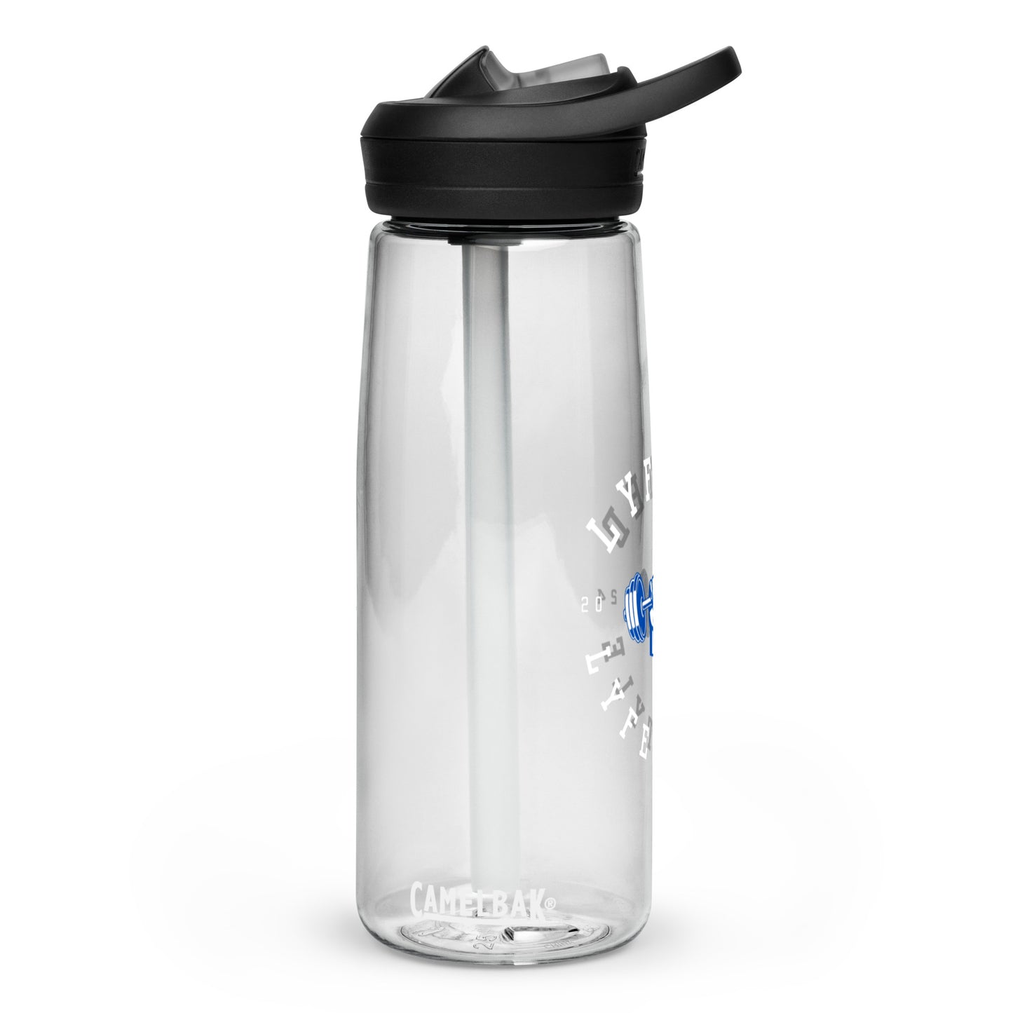 LYFTED LYFESTYLE LOGO BLUE AND WHITE Sports water bottle