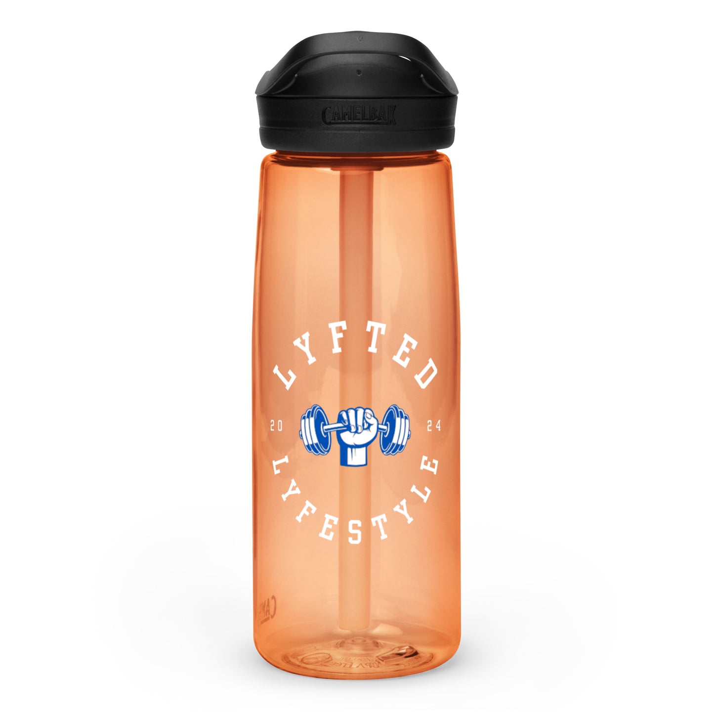 LYFTED LYFESTYLE LOGO BLUE AND WHITE Sports water bottle