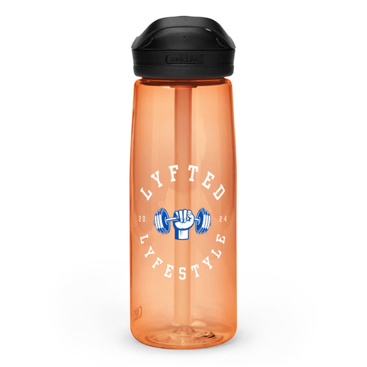 LYFTED LYFESTYLE LOGO BLUE AND WHITE Sports water bottle