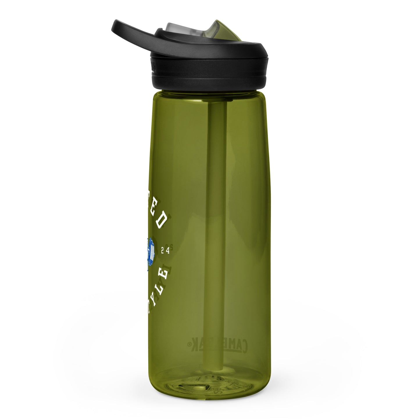 LYFTED LYFESTYLE LOGO BLUE AND WHITE Sports water bottle