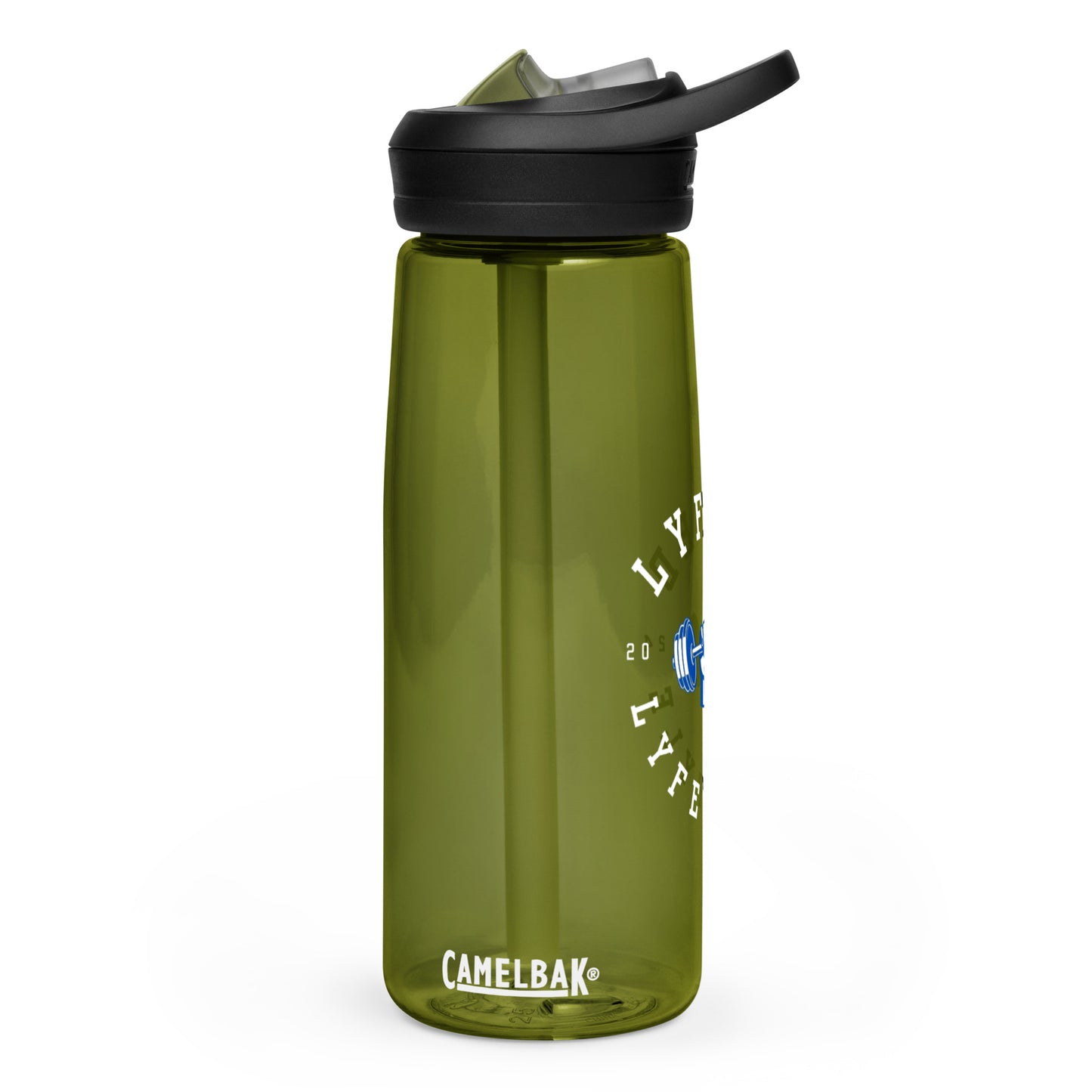 LYFTED LYFESTYLE LOGO BLUE AND WHITE Sports water bottle