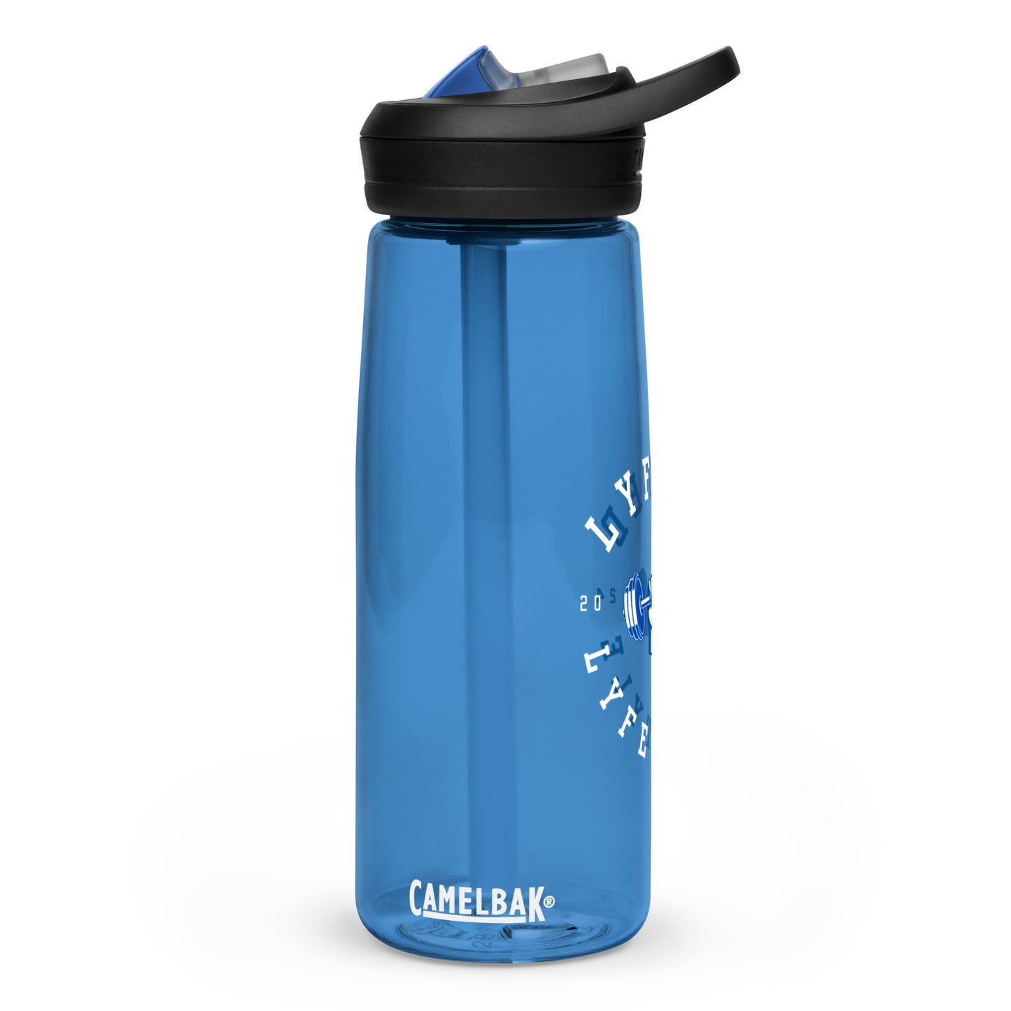 LYFTED LYFESTYLE LOGO BLUE AND WHITE Sports water bottle