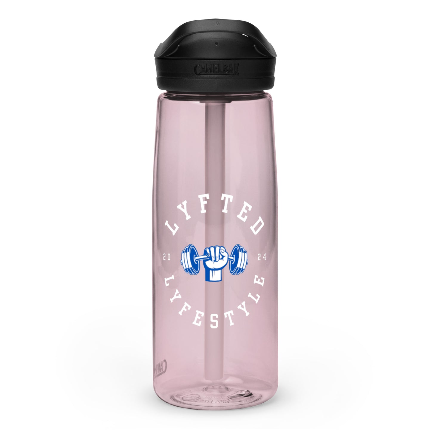 LYFTED LYFESTYLE LOGO BLUE AND WHITE Sports water bottle