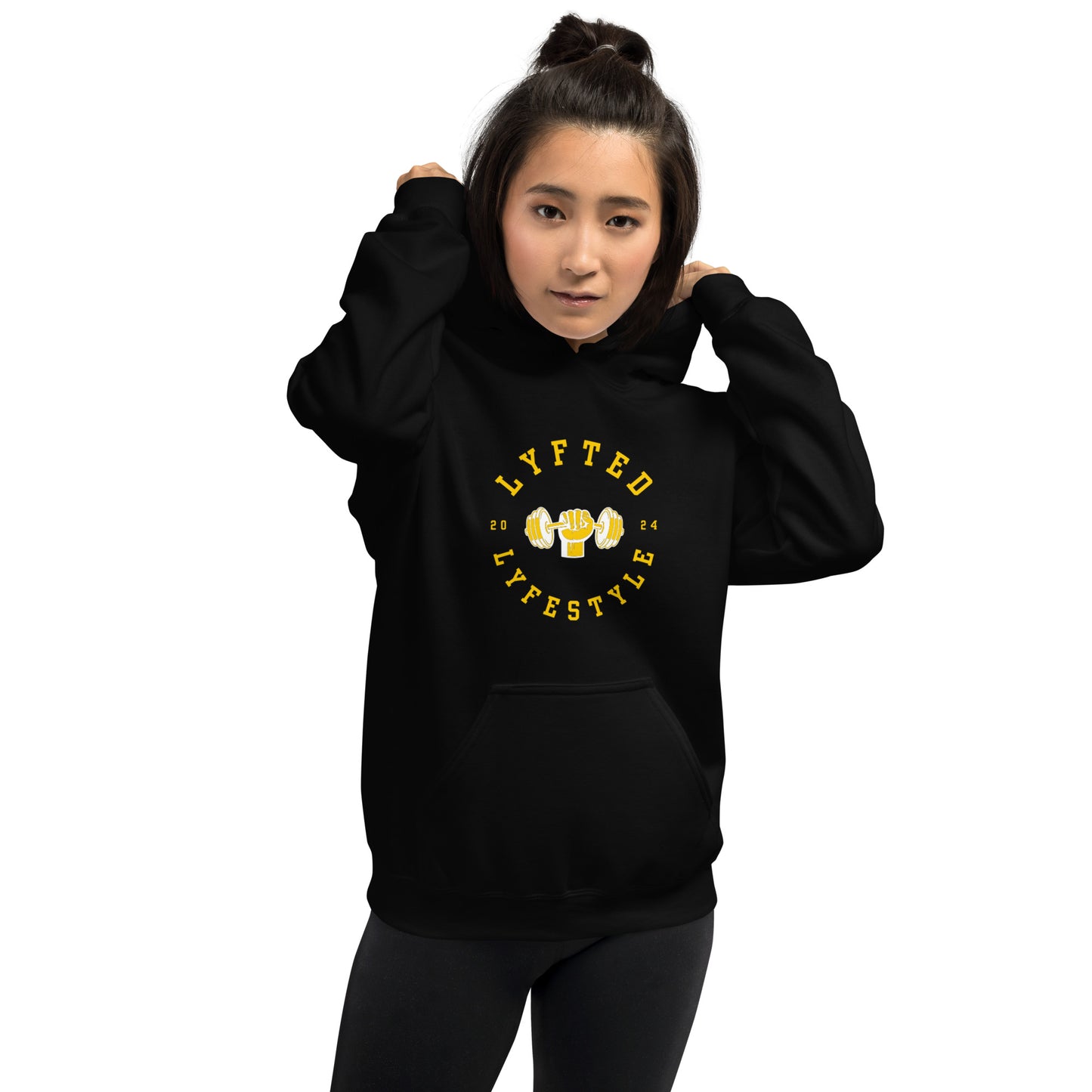 LYFTED LYFESTYLE LOGO GOLD AND WHITE Unisex Hoodie