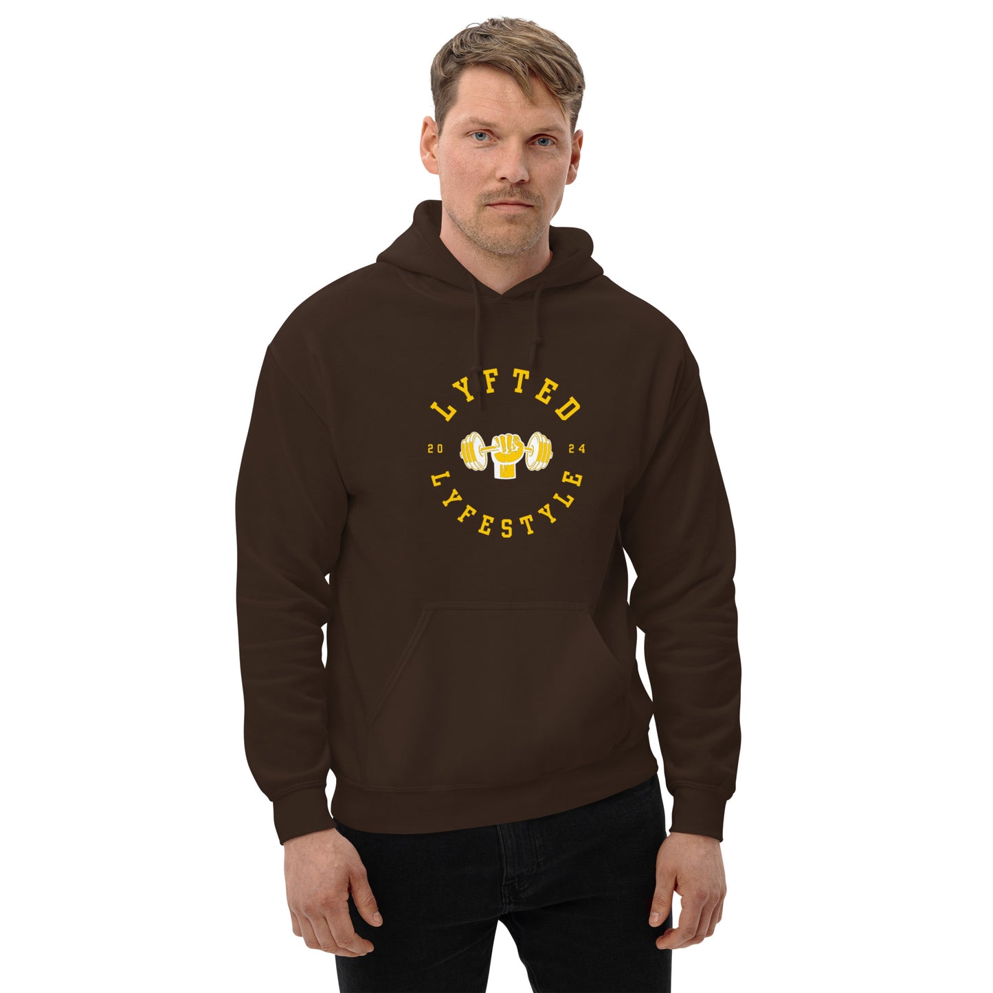 LYFTED LYFESTYLE LOGO GOLD AND WHITE Unisex Hoodie