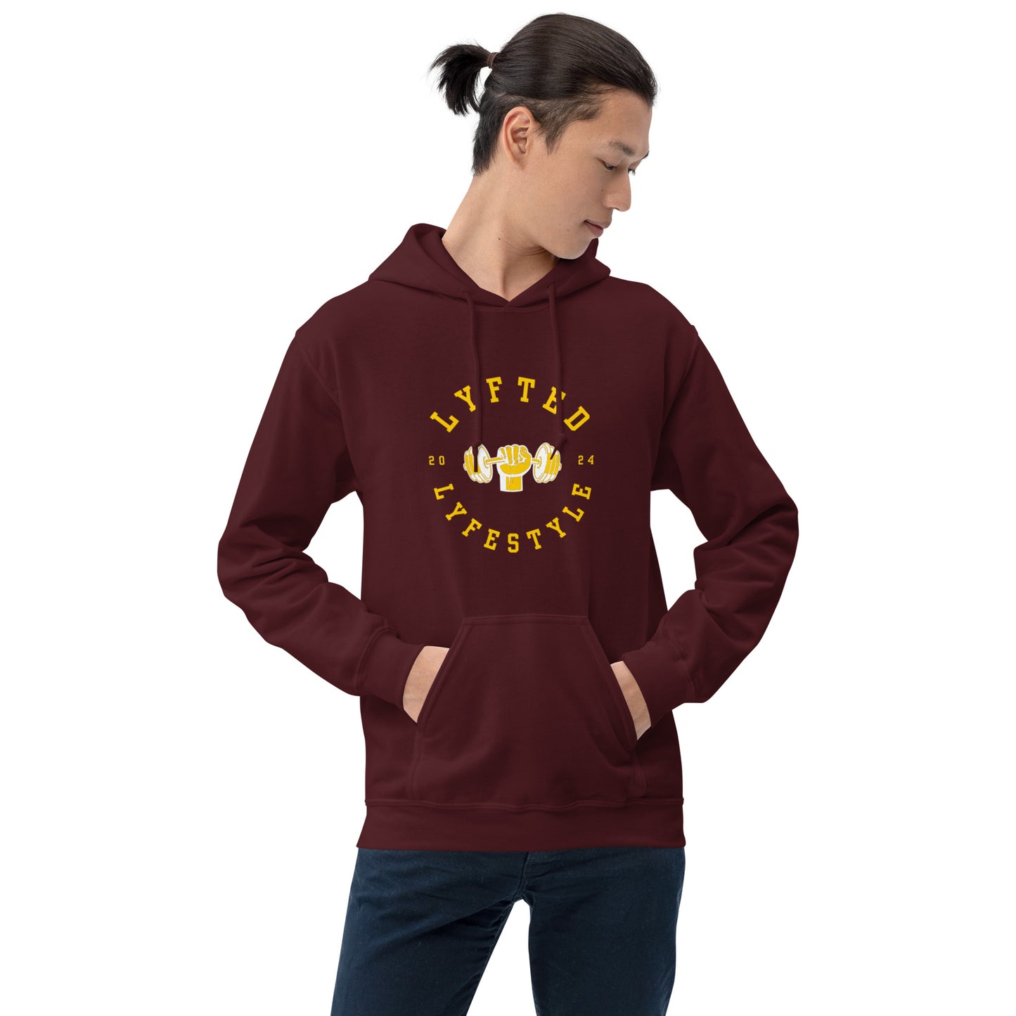 LYFTED LYFESTYLE LOGO GOLD AND WHITE Unisex Hoodie