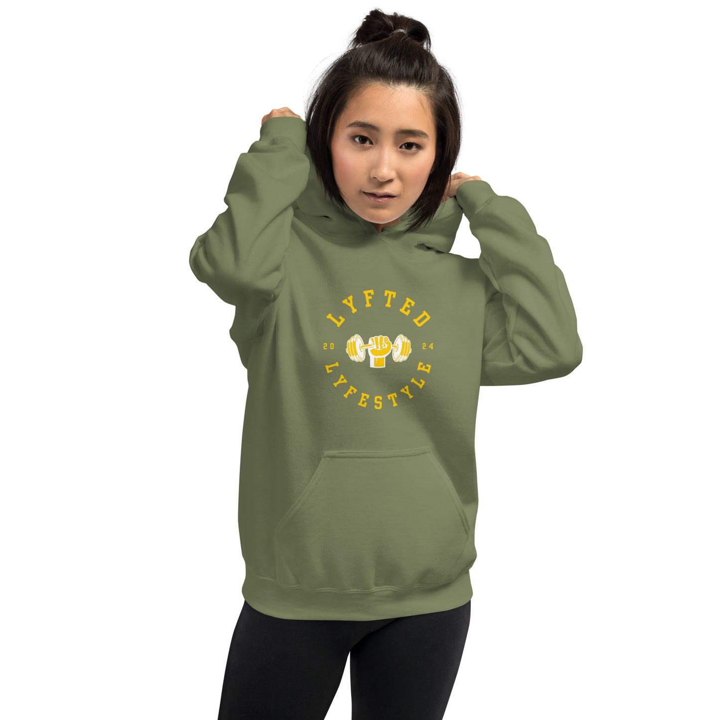 LYFTED LYFESTYLE LOGO GOLD AND WHITE Unisex Hoodie