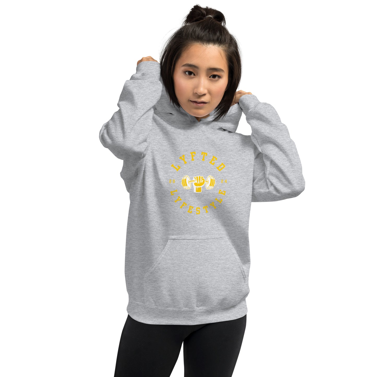 LYFTED LYFESTYLE LOGO GOLD AND WHITE Unisex Hoodie