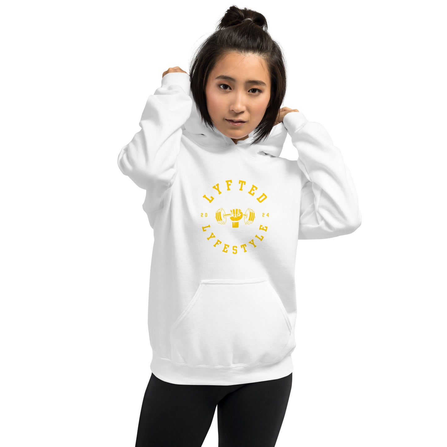 LYFTED LYFESTYLE LOGO GOLD AND WHITE Unisex Hoodie