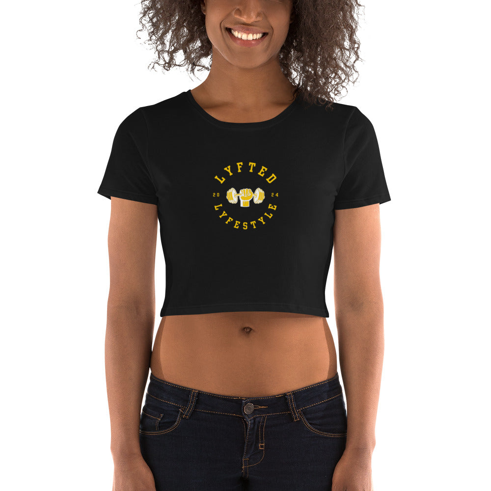 LYFTED LYFESTYLE LOGO GOLD Women’s Crop Tee