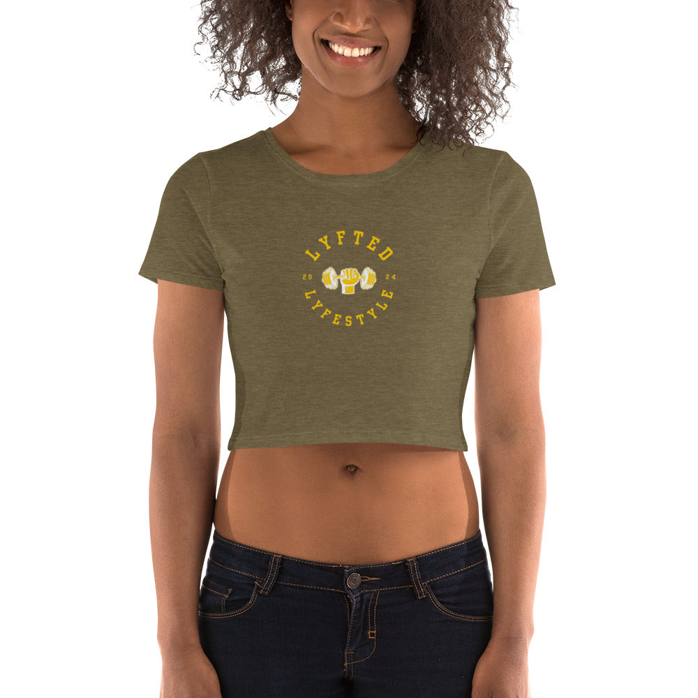 LYFTED LYFESTYLE LOGO GOLD Women’s Crop Tee