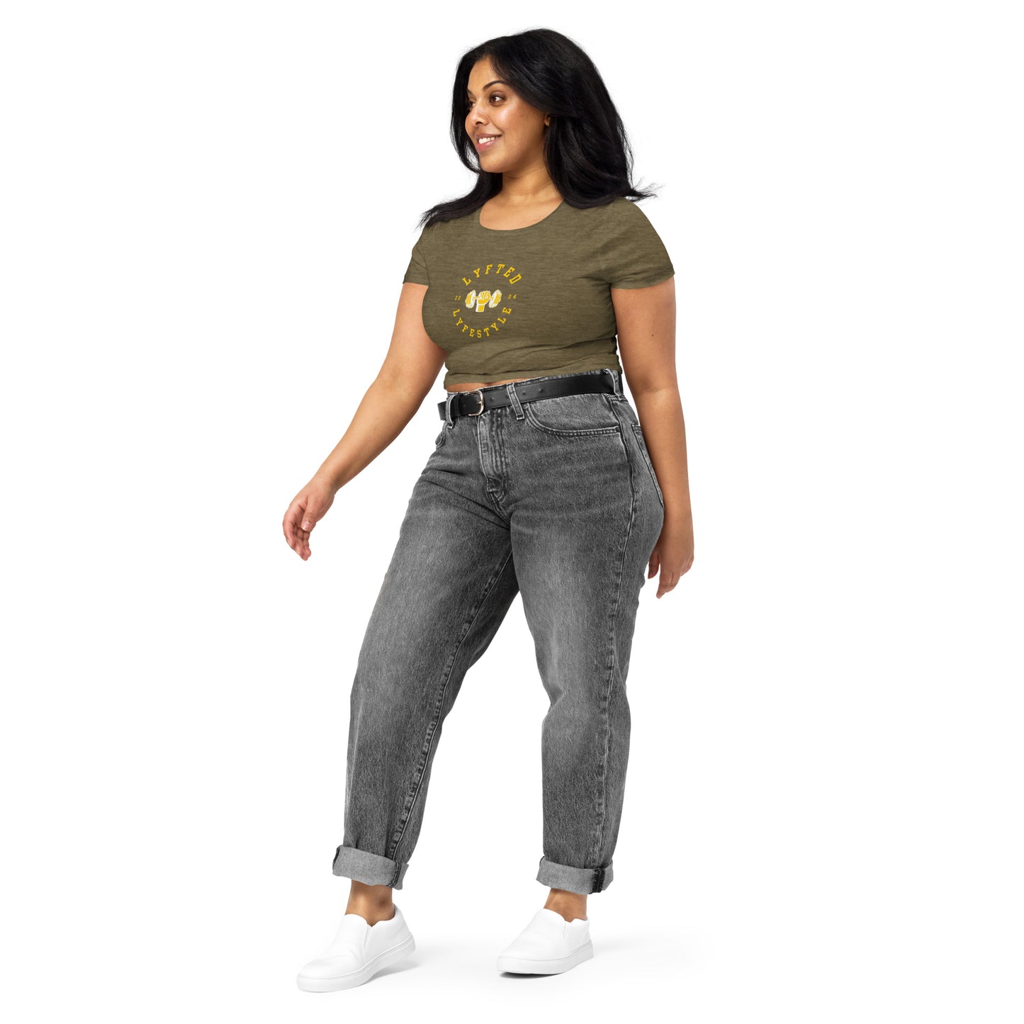 LYFTED LYFESTYLE LOGO GOLD Women’s Crop Tee