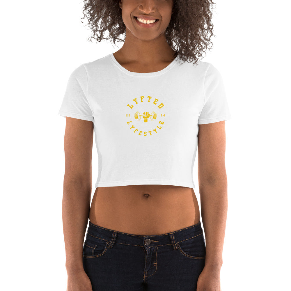 LYFTED LYFESTYLE LOGO GOLD Women’s Crop Tee