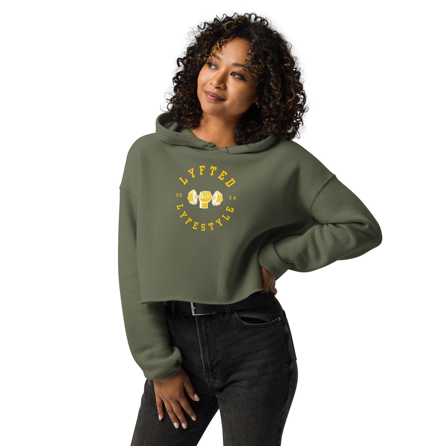 LYFTED LYFESTYLE LOGO GOLD Crop Hoodie