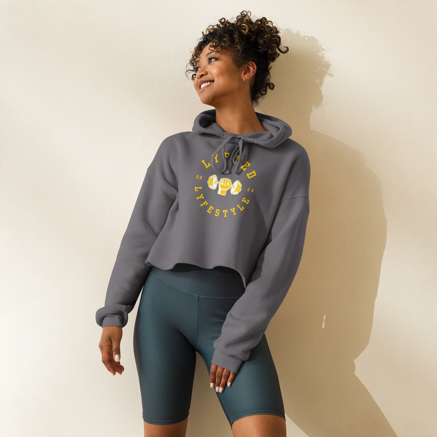 LYFTED LYFESTYLE LOGO GOLD Crop Hoodie